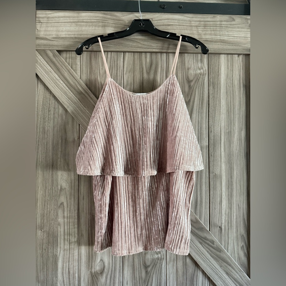 Ro & De Blush Pleated Tank Top